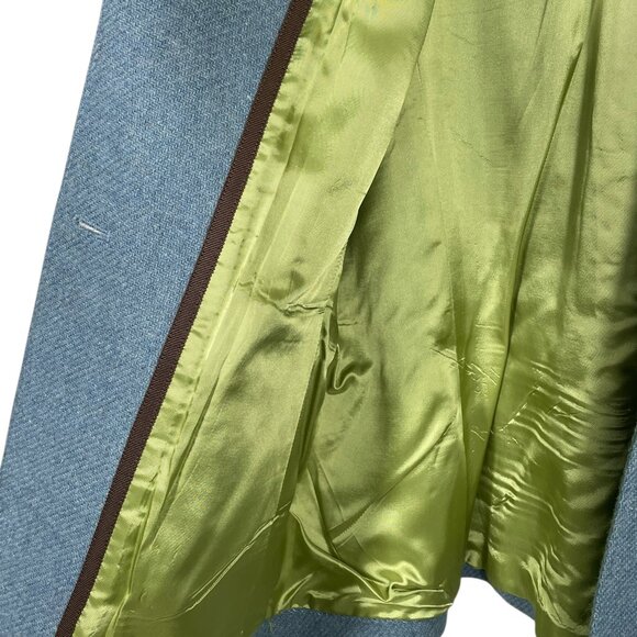 Land’s End Wool Mohair Blend Blue Herringbone Tweed Blazer Jacket Size 18 Lined - Picture 8 of 13